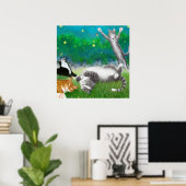Poster Feline Fun with Fireflies (Bureau à domicile)