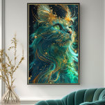 Poster Feline mystique<br><div class="desc">Plongez-vous dans le royaume enchanteur de notre affiche "Mystical Feline", où l'allure envoûtante d'un chat magique est capturée dans une symphonie de teintes émeraude chatoyantes et d'or scintillant. Cette oeuvre captivante dépeint la créature majestueuse sous une lumière éthérée, avec sa fourrure tourbillonnant dans la nuit comme du jade liquide, ornée...</div>