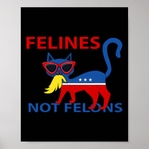Poster Félins Pas des Criminels Drôle Kamala Dame de Chat