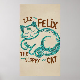 Poster Felix le chat escarpé - Illustration d'art en lign