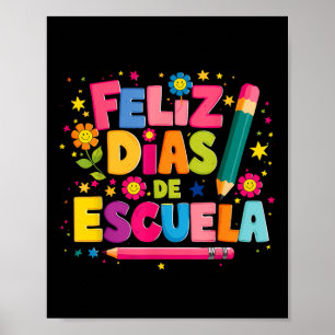 Poster Feliz 100 Diaz De Escuela 100e jour École Espagnol