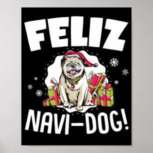 Poster Feliz Navi- Chien Funny Christmas Pun