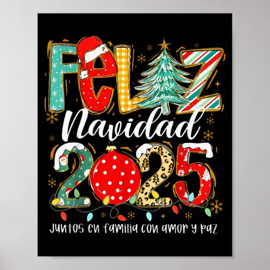 Poster Feliz Navidad 2025 Matching Family Spanish Christm (Devant)