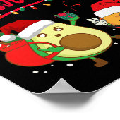 Poster Feliz Navidad Avocado Tacos Hommes de Noël mexicai (Coin)