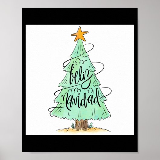 Poster Feliz Navidad Christmas Tree T Shirt  (Devant)