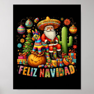 Poster Feliz Navidad Mexican Funny Christmas Père Noël Fe