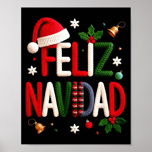 Poster Feliz Navidad Pajamas Spanish Mexican Christmas Bo (Devant)