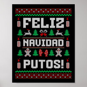 Poster Feliz Navidad Putos Funny Mexicain Christmas Sweet