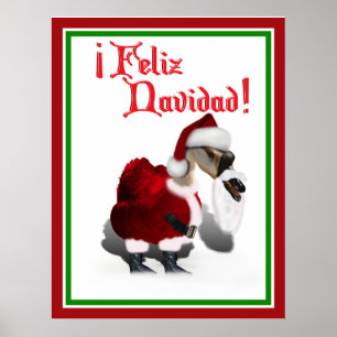 Poster Feliz Navidad - Silly Santa Goose