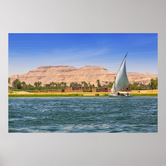 Poster Felucca - Le Nil, Louxor, Egypte (Devant)
