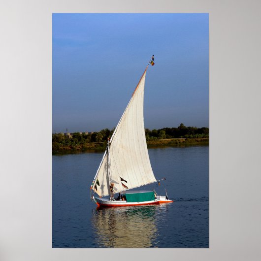 Poster Féluche naviguant le long du Nil - Assouan, Égypte (Devant)
