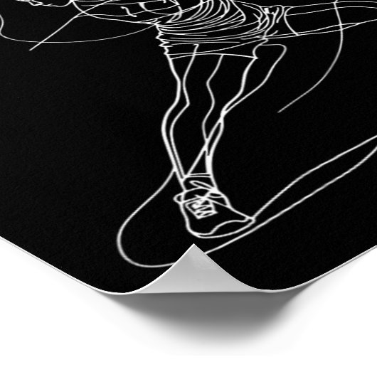 Poster Female Badminton Player Drawing Shuttle Game For G (Coin)