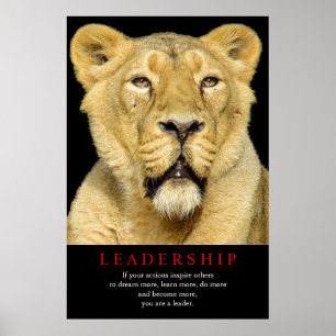 Poster Female Lion Motivational Leadership
