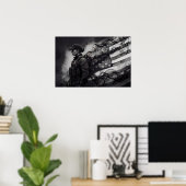 Poster Female Police Patriotic Law Enforcement Tribute (Bureau à domicile)