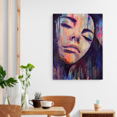 Poster Feminine Abstrait Violet Femme Scribble Art Imprim