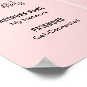 Poster Feminine Blush rose WIFI Mot de passe Scan QR Code (Coin)