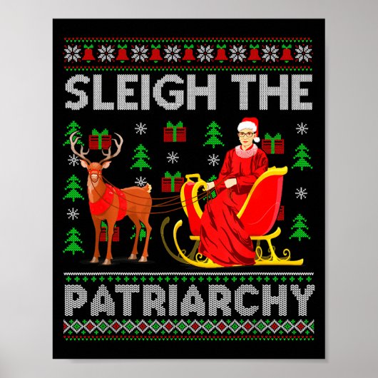 Poster Feminist Ruth Bader Ginsburg Rbg Xmas Sleigh The P (Devant)