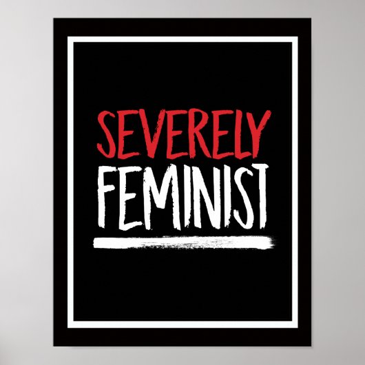 Poster Feministe sévère - blanc - (Devant)