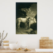 Poster Femme à cheval blanc. (Cuisine)