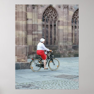 Poster femme à vélo