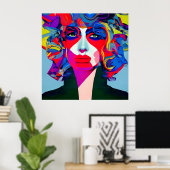 Poster Femme Abstraite (Bureau à domicile)