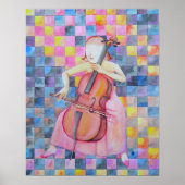Poster Femme Abstraite Cello (Devant)