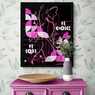 Poster Femme Abstraite Ligne Art Mon choix Mon corps