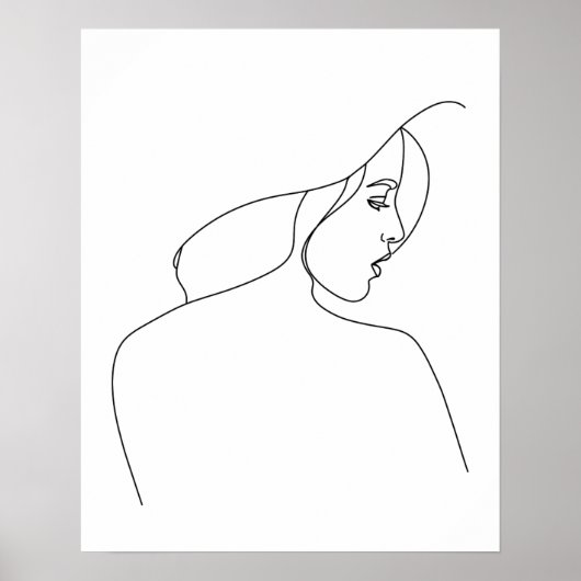 Poster Femme Abstraite minimaliste moderne dans l'art de (Devant)