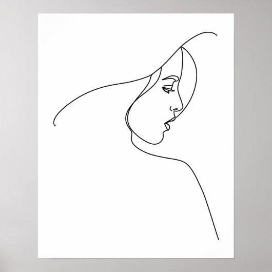 Poster Femme Abstraite minimaliste moderne dans l'art de  (Devant)