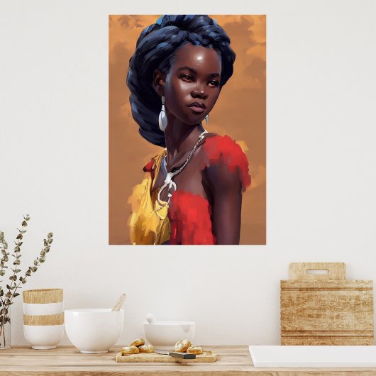Poster Femme africaine (Cuisine)