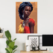Poster Femme africaine (Bureau à domicile)