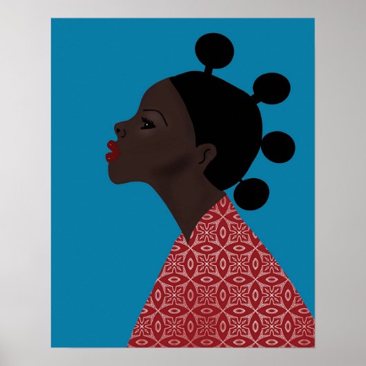 Poster Femme africaine Bantu coiffeuse (Devant)