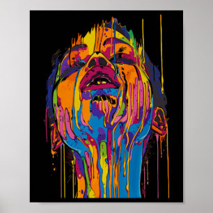 Poster Femme africaine cool visage peint couleur afro Jun