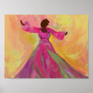 Poster Femme africaine dansant