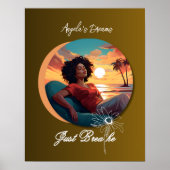 Poster Femme afro-américaine qui respire simplement (Devant)