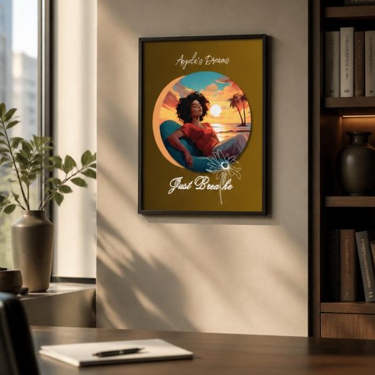 Poster Femme afro-américaine qui respire simplement