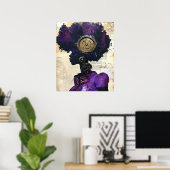 Poster Femme Afro-Américaine Steampunk (Bureau à domicile)