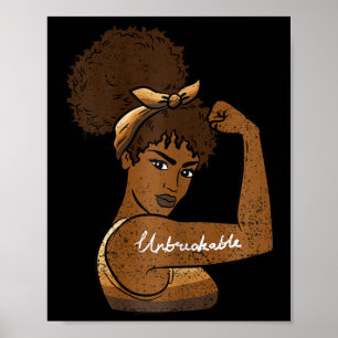 Poster Femme Afro Forte Mois de l'Histoire des Noirs Homm