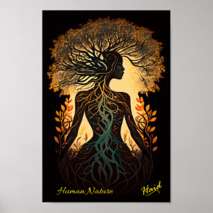 Poster Femme Arbre Nature - Gen AI