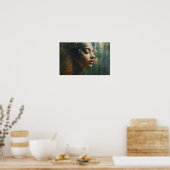 Poster Femme art double exposition (Cuisine)