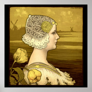 Poster Femme Art Nouveau vintage par Paul Berthon