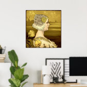 Poster Femme Art Nouveau vintage par Paul Berthon (Bureau à domicile)