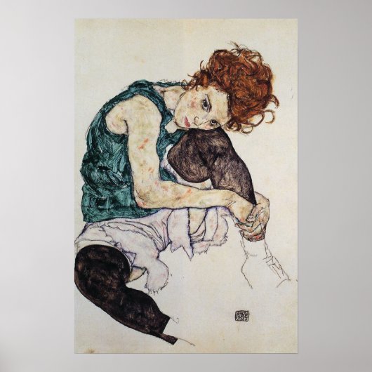 Poster Femme assise, Egon Schiele, 1917, 16W x 24H (Devant)