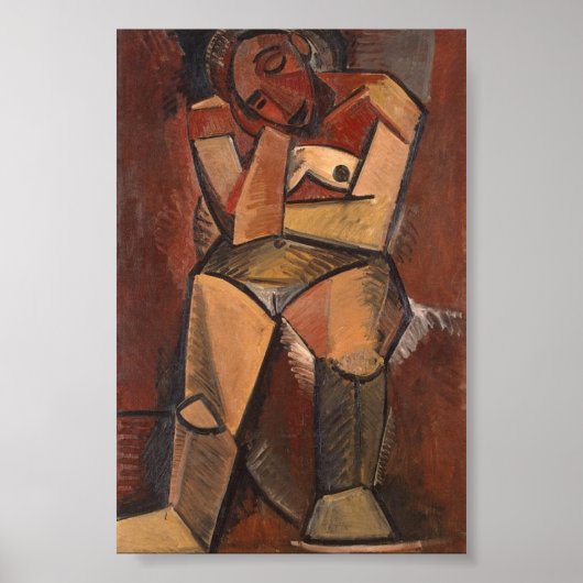 Poster Femme assise par Pablo Picasso (1908) (Devant)