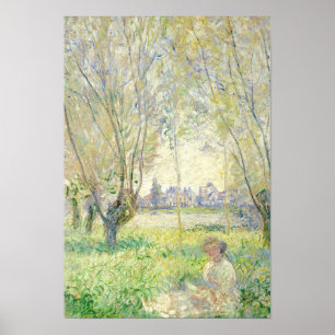 Poster Femme assise sous les saules - Claude Monet