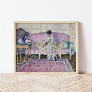 Poster Femme assise sur le canapé Frederick Carl Friese