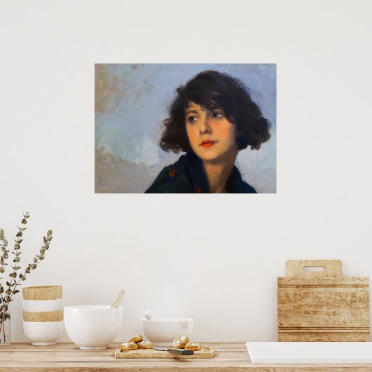 Poster Femme au châle vert, Cyprien Eugène Boulet (Cuisine)