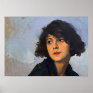 Poster Femme au châle vert, Cyprien Eugène Boulet