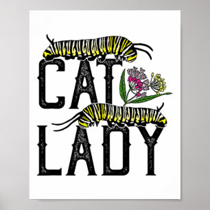 Poster Femme au chat - Funny Monarch Butterfly
