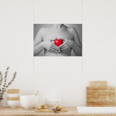 Poster Femme au coeur rouge (Cuisine)